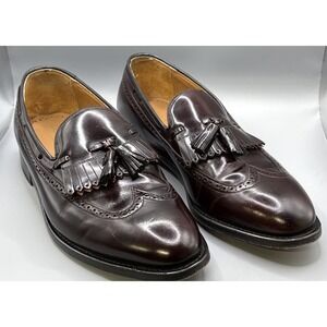 JOHNSTON & MURPHY  Loafers‎ Men's 10 D, Burgundy Wingtip Shoes Tassels